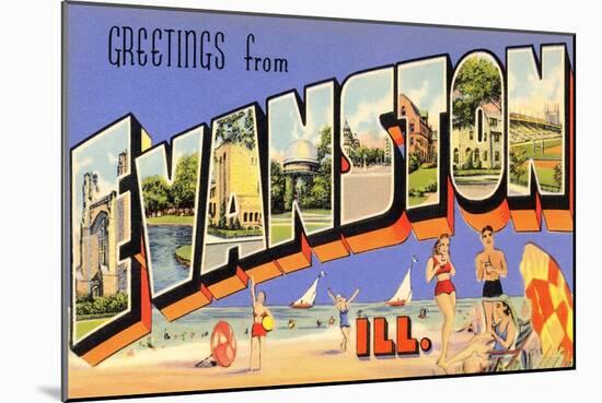 Greetings from Evanston, Illinois-null-Mounted Art Print