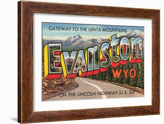 Greetings from Evanston, Wyoming-null-Framed Art Print