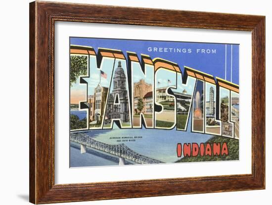 Greetings from Evansville, Indiana-null-Framed Art Print