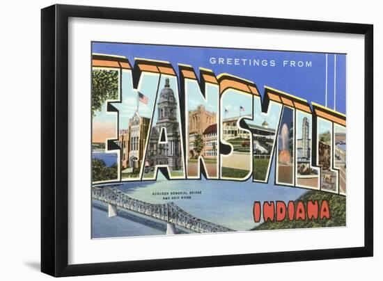 Greetings from Evansville, Indiana-null-Framed Art Print