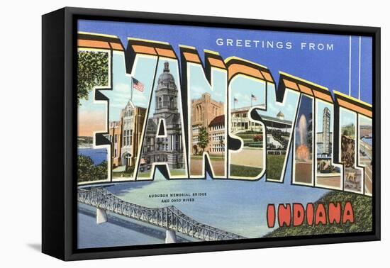 Greetings from Evansville, Indiana-null-Framed Stretched Canvas