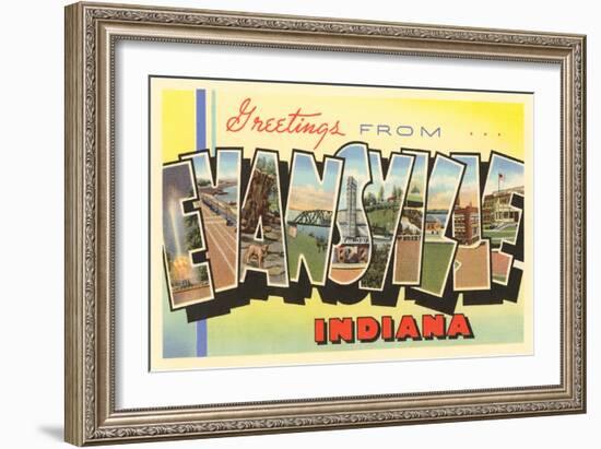 Greetings from Evansville, Indiana-null-Framed Art Print