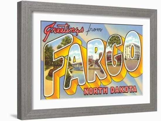 Greetings from Fargo, North Dakota-null-Framed Premium Giclee Print