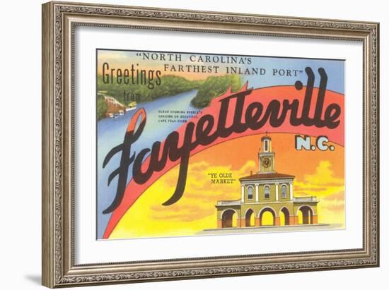 Greetings from Fayetteville, North Carolina-null-Framed Art Print