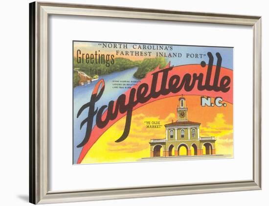 Greetings from Fayetteville, North Carolina-null-Framed Art Print