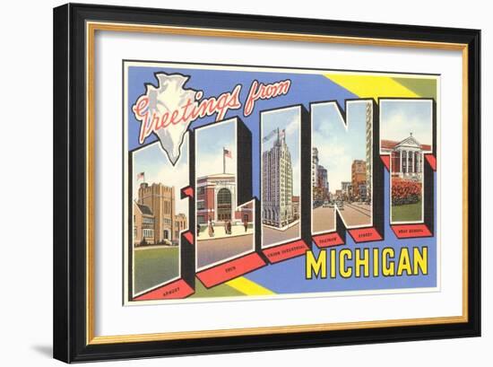 Greetings from Flint, Michigan-null-Framed Art Print