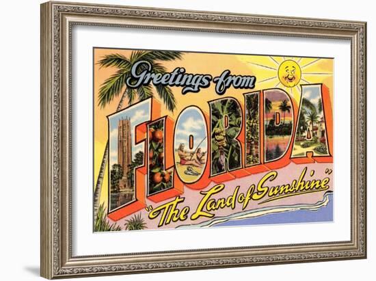 Greetings from Florida, Land of Sunshine-null-Framed Art Print