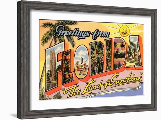 Greetings from Florida, Land of Sunshine-null-Framed Art Print