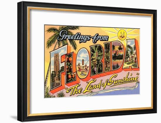 Greetings from Florida, Land of Sunshine-null-Framed Art Print