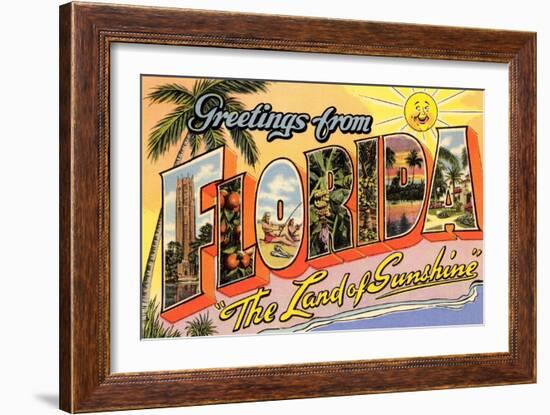 Greetings from Florida, Land of Sunshine-null-Framed Art Print