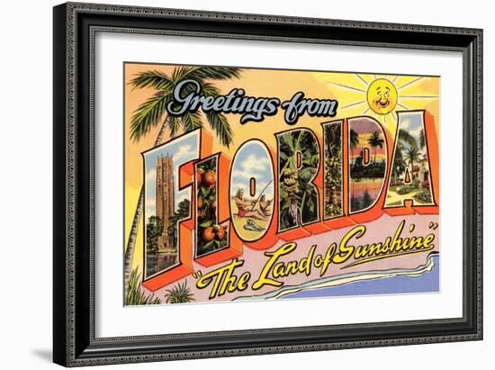 Greetings from Florida, Land of Sunshine-null-Framed Art Print