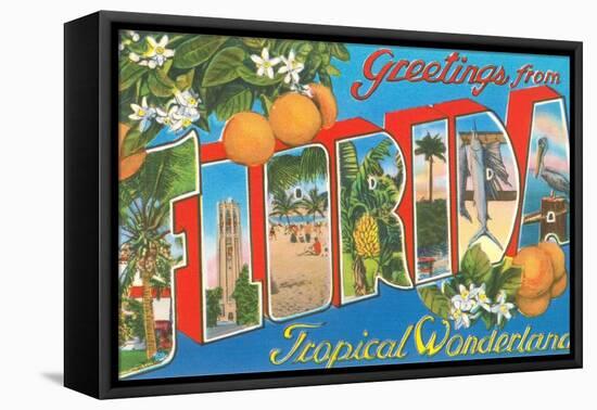 Greetings from Florida, Tropical Wonderland-null-Framed Premier Image Canvas