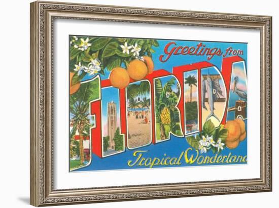 Greetings from Florida, Tropical Wonderland-null-Framed Giclee Print