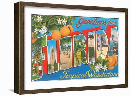 Greetings from Florida, Tropical Wonderland-null-Framed Giclee Print