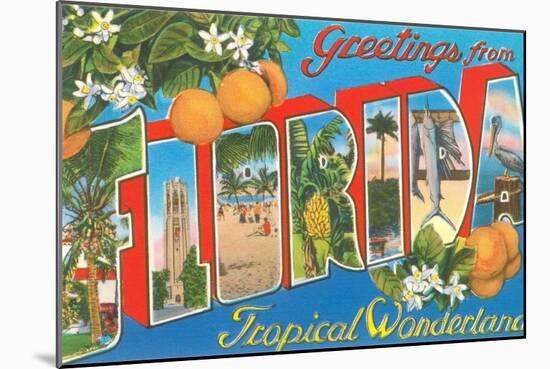 Greetings from Florida, Tropical Wonderland-null-Mounted Giclee Print