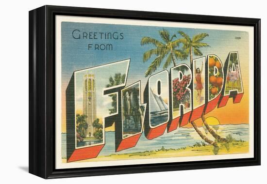 Greetings from Florida v2-Wild Apple Portfolio-Framed Stretched Canvas