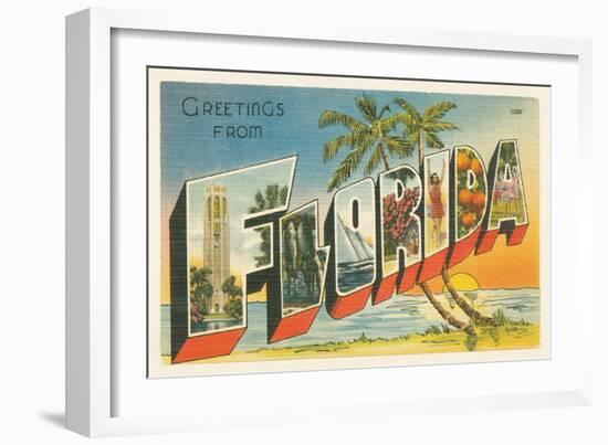 Greetings from Florida v2-Wild Apple Portfolio-Framed Art Print