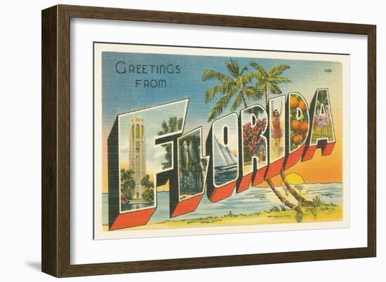 Greetings from Florida v2-Wild Apple Portfolio-Framed Premium Giclee Print