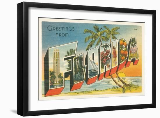 Greetings from Florida v2-Wild Apple Portfolio-Framed Premium Giclee Print