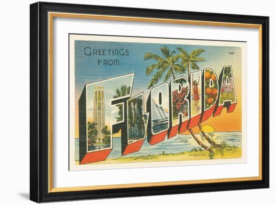 Greetings from Florida v2-Wild Apple Portfolio-Framed Premium Giclee Print