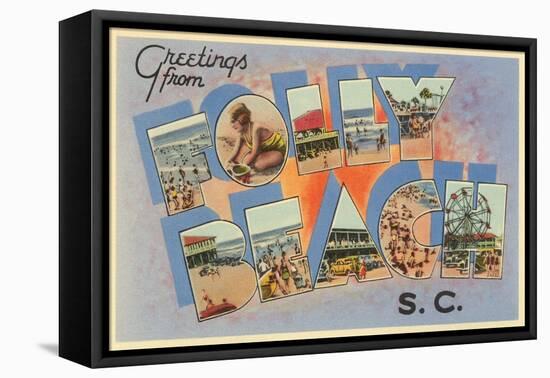 Greetings from Folly Beach, South Carolina-null-Framed Stretched Canvas