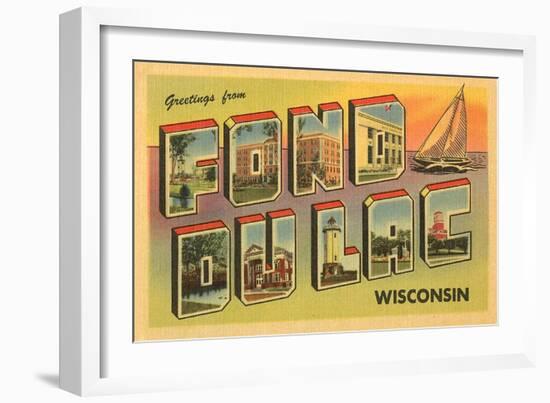 Greetings from Fond du Lac, Wisconsin-null-Framed Art Print