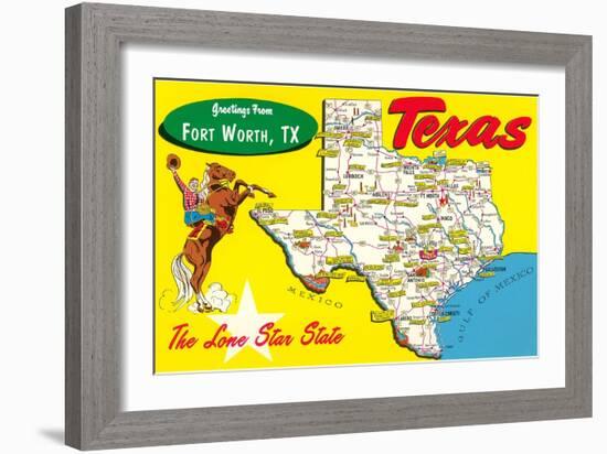 Greetings from Fort Worth, Texas-null-Framed Art Print