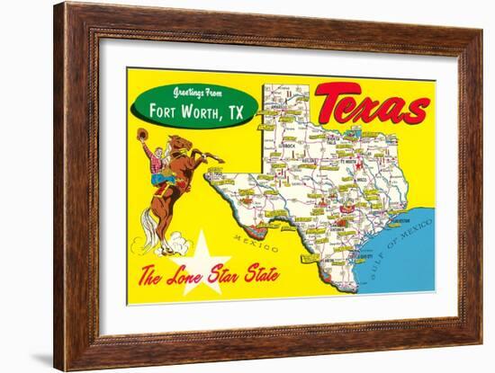 Greetings from Fort Worth, Texas-null-Framed Art Print