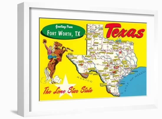 Greetings from Fort Worth, Texas-null-Framed Art Print