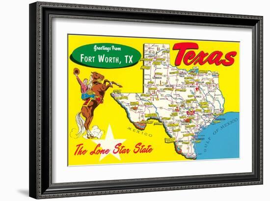 Greetings from Fort Worth, Texas-null-Framed Art Print