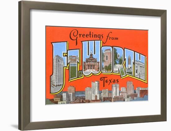 Greetings from Fort Worth, Texas-null-Framed Art Print