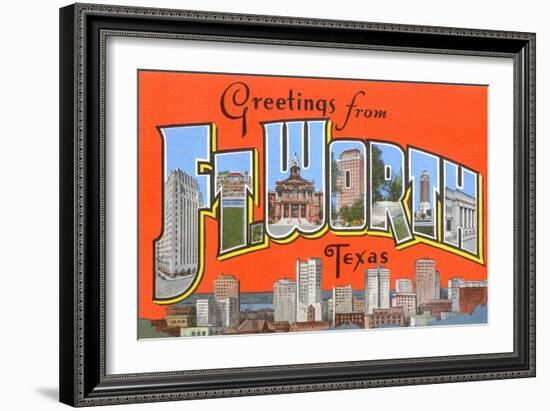 Greetings from Fort Worth, Texas-null-Framed Art Print