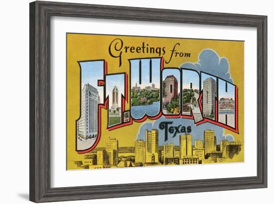 Greetings from Ft. Worth, Texas-null-Framed Art Print