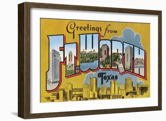 Greetings from Ft. Worth, Texas-null-Framed Art Print