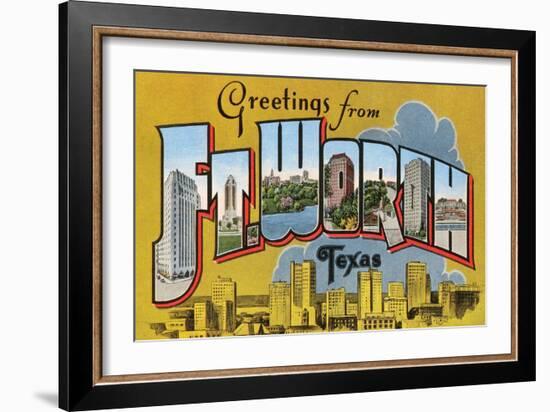 Greetings from Ft. Worth, Texas-null-Framed Art Print