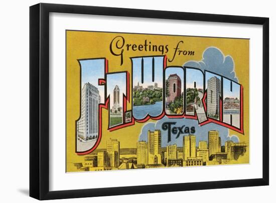 Greetings from Ft. Worth, Texas-null-Framed Art Print