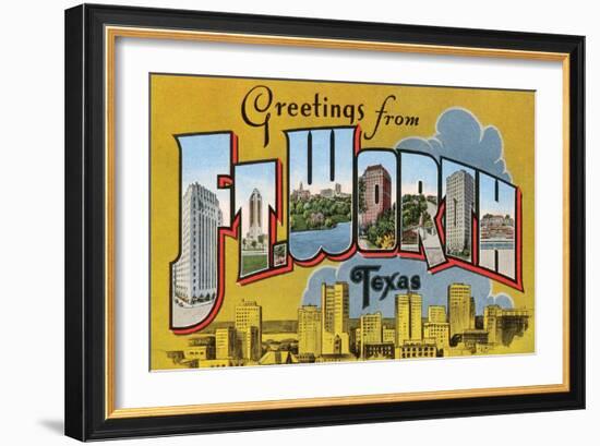 Greetings from Ft. Worth, Texas--Framed Art Print