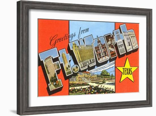 Greetings from Ft. Worth, Texas-null-Framed Art Print