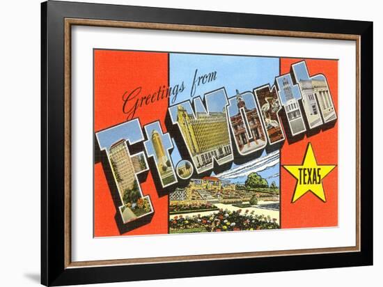 Greetings from Ft. Worth, Texas-null-Framed Art Print