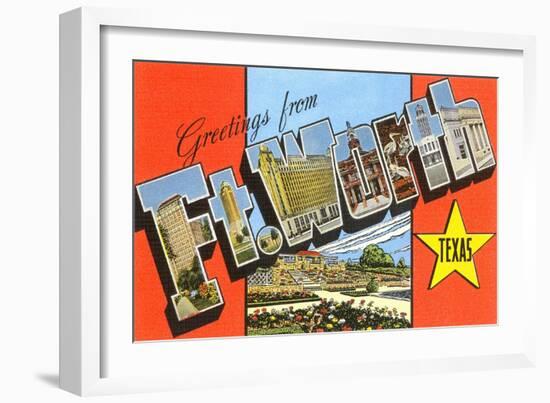 Greetings from Ft. Worth, Texas-null-Framed Art Print