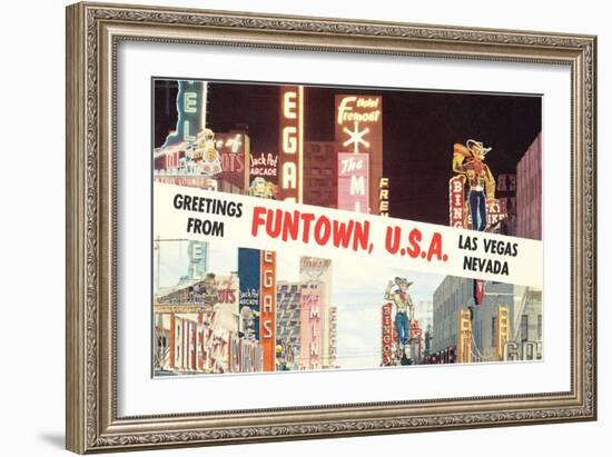 Greetings from Funtown, Las Vegas, Nevada-null-Framed Art Print