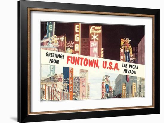 Greetings from Funtown, Las Vegas, Nevada-null-Framed Art Print