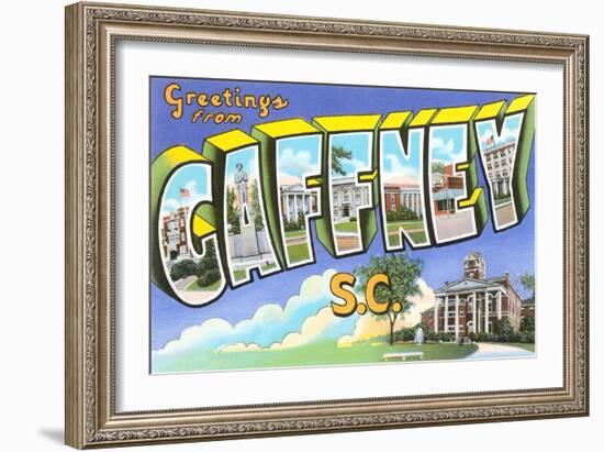 Greetings from Gaffney, South Carolina-null-Framed Art Print