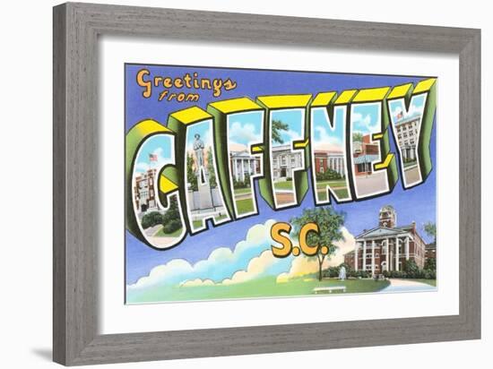 Greetings from Gaffney, South Carolina-null-Framed Art Print