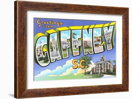 Greetings from Gaffney, South Carolina-null-Framed Art Print