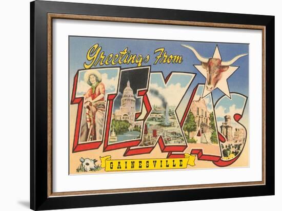 Greetings from Gainesville, Texas-null-Framed Art Print