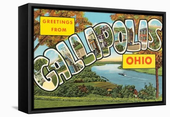 Greetings from Gallipolis, Ohio-null-Framed Stretched Canvas