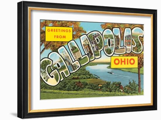 Greetings from Gallipolis, Ohio-null-Framed Art Print