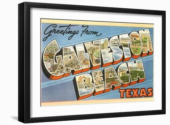 Greetings from Galveston Beach, Texas-null-Framed Art Print