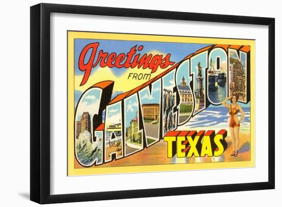 Greetings from Galveston, Texas-null-Framed Art Print